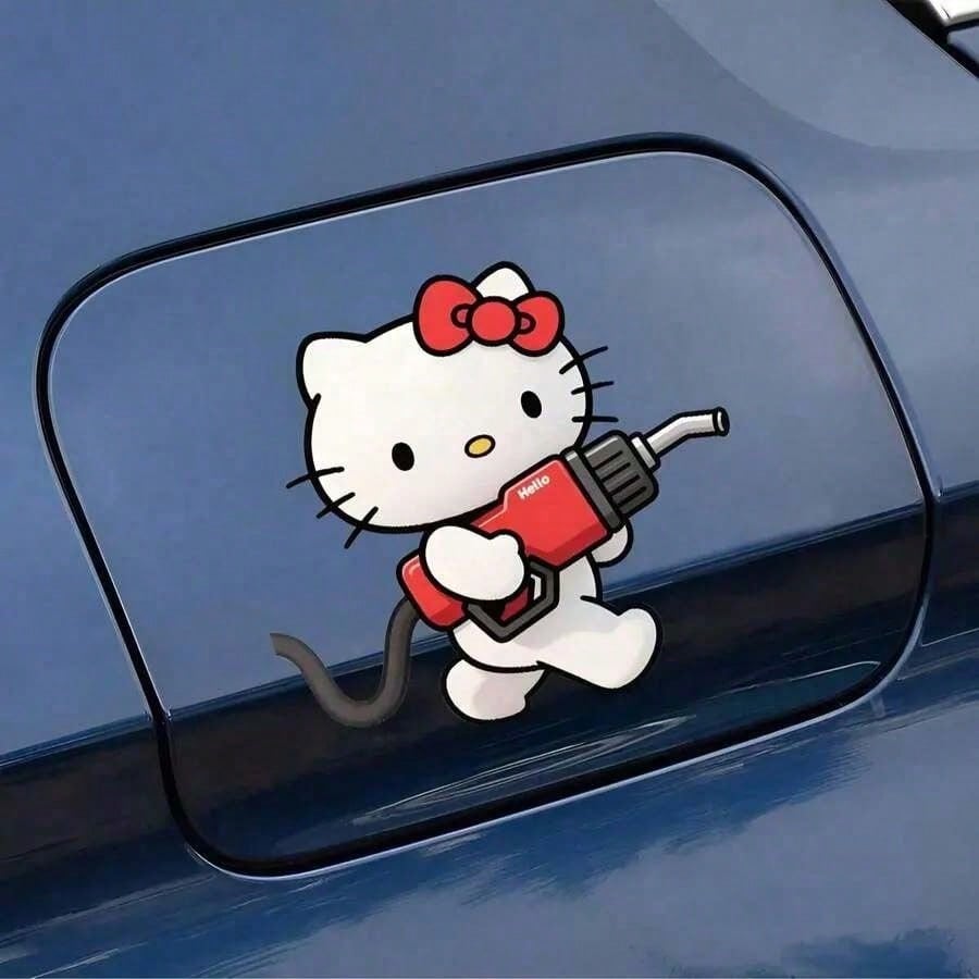 SANRIO 1pc Hello Kitty Fun Creative Car Sticker, Cute Car Interior Decoration Accessory, Exterior/Interior Car Sticker, Suitable For Cars, Trucks, Motorcycles, Walls, Durable Cartoon Design, Easy To A