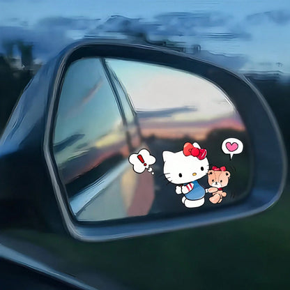 SANRIO 1pc Hello Kitty Vehicle Rearview Mirror Stickers, Cute And Fun, Ideal For Cars, Trucks, Motorcycles, And Walls- Made To Last, Great For Gifting During Halloween, Christmas, New Year, And Other