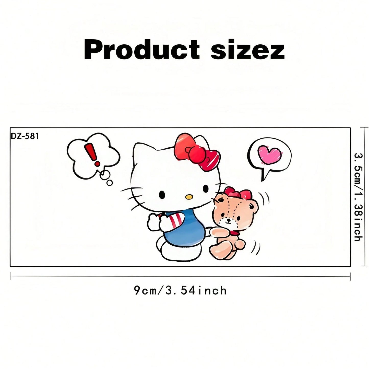 SANRIO 1pc Hello Kitty Vehicle Rearview Mirror Stickers, Cute And Fun, Ideal For Cars, Trucks, Motorcycles, And Walls- Made To Last, Great For Gifting During Halloween, Christmas, New Year, And Other