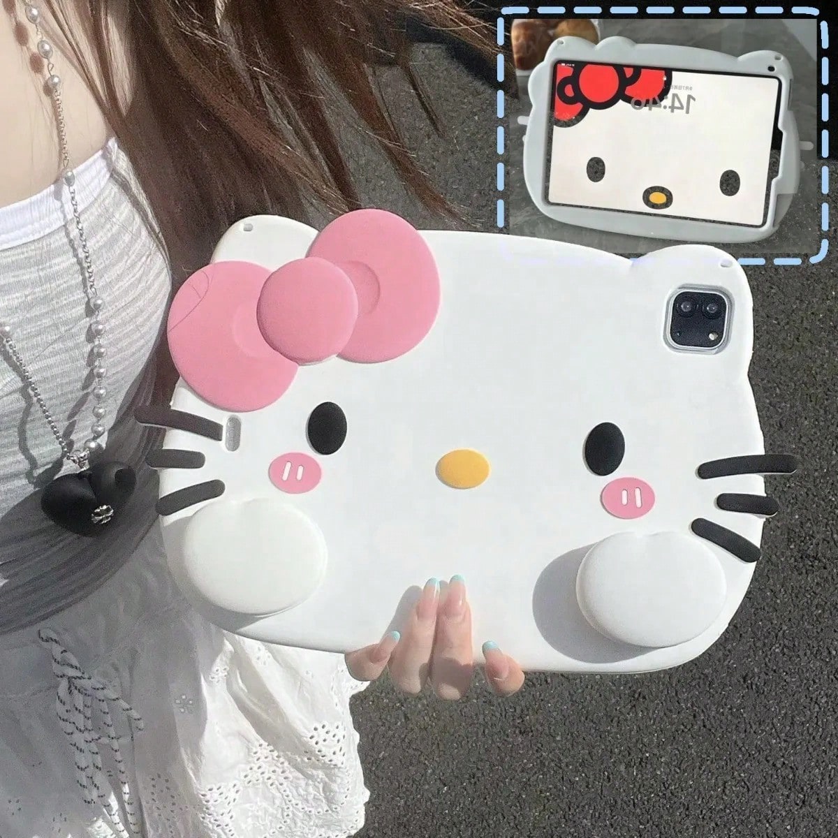 SANRIO Kawaii Silicone Protective 11 Air5 6 Mini6 10.2 Full Body With Pen Slot Cute Anime Cartoon Gifts