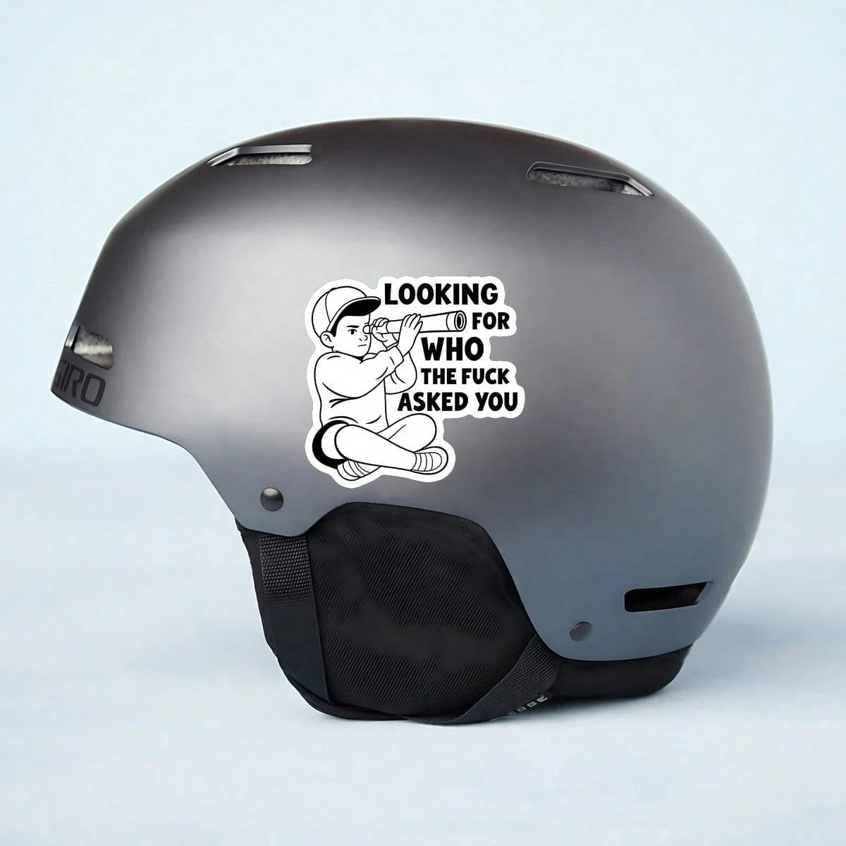 Sassy Sarcastic Boy Telescope Cartoon Sticker, Funny Quote Decal For Water Bottle Laptop Notebook, Waterproof Vinyl Meme Decor Sticker