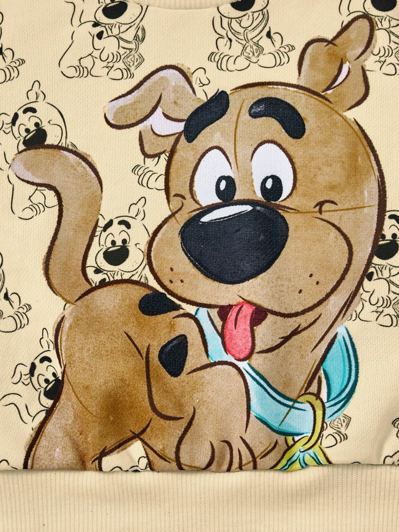 SCOOBY-DOO X Baby Boy Cartoon Puppy & Letter Print Casual Long Sleeve Sweatshirt And Brown Sweatpants Sports Outfit Baby Set Autumn Winter Season Mocha Baby Clothes Baby Boy Clothes Brown Baby B