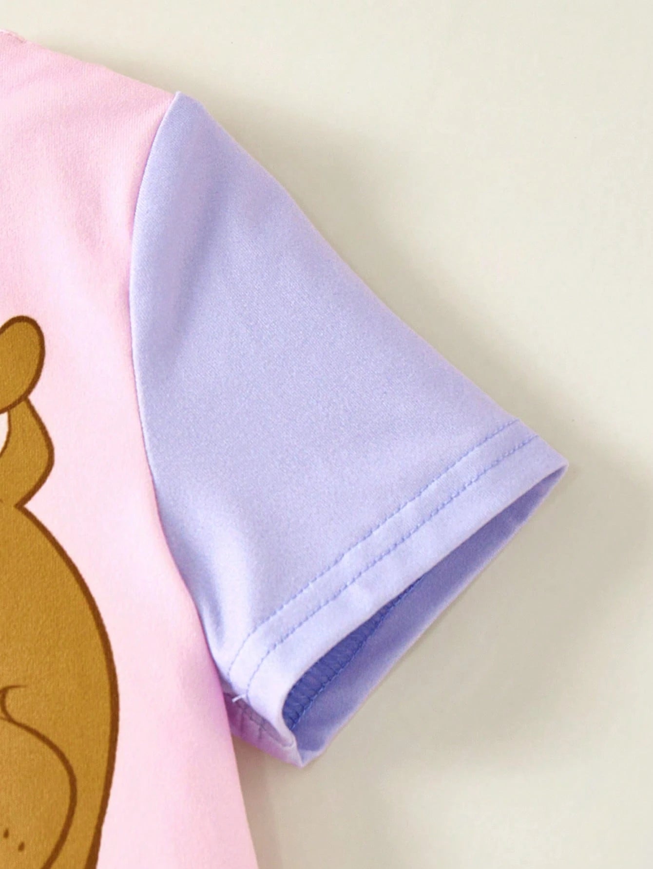 SCOOBY-DOO X Baby Girl Cartoon Pattern Pink & Purple Cute Sweet Short Sleeve T-Shirt & Shorts Set