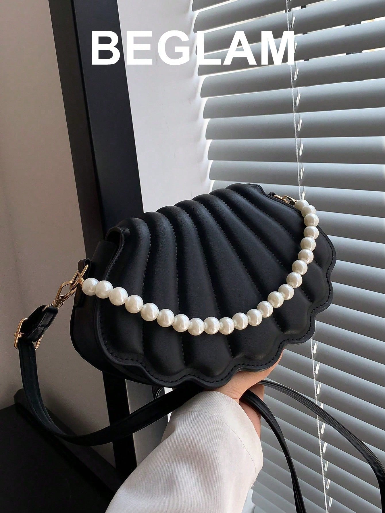 Seashell Shaped Faux Pearl Embellished Women's Handbag Crossbody Bag, Elegant Shell  Perfect For Parties Weddings Dinners & Banquets