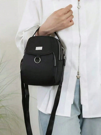 Seka Paul Women's Fashionable Crossbody Bag, Zipper Underarm Bag, Portable Backpack, Decorative Items, Paired With Solid Color Design, Simple And Fashion
