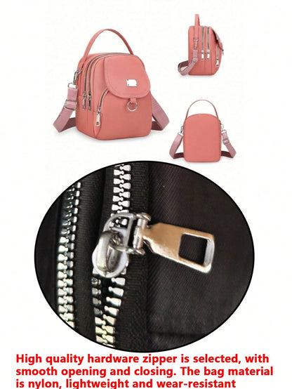 Seka Paul Women's Fashionable Crossbody Bag, Zipper Underarm Bag, Portable Backpack, Decorative Items, Paired With Solid Color Design, Simple And Fashion