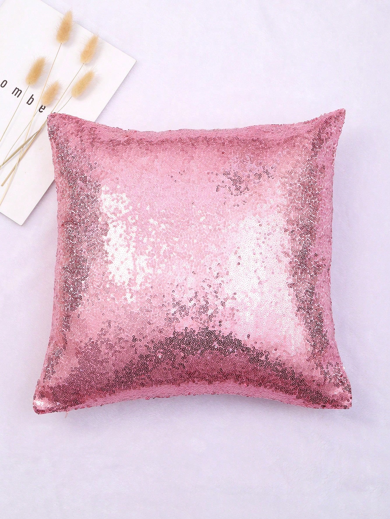 Sequin Cushion Cover Without Filler, Silver Throw Pillow Case, For Sofa, Living Room