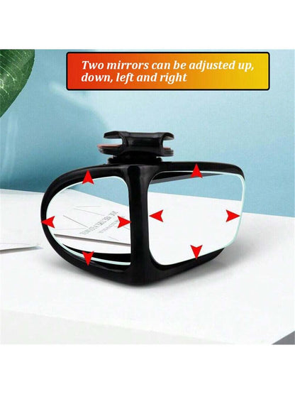 Set Of 2 High-Definition Blind Spot Mirrors, 360° Adjustable, Wide-Angle View For Front And Rear Wheels(Black)