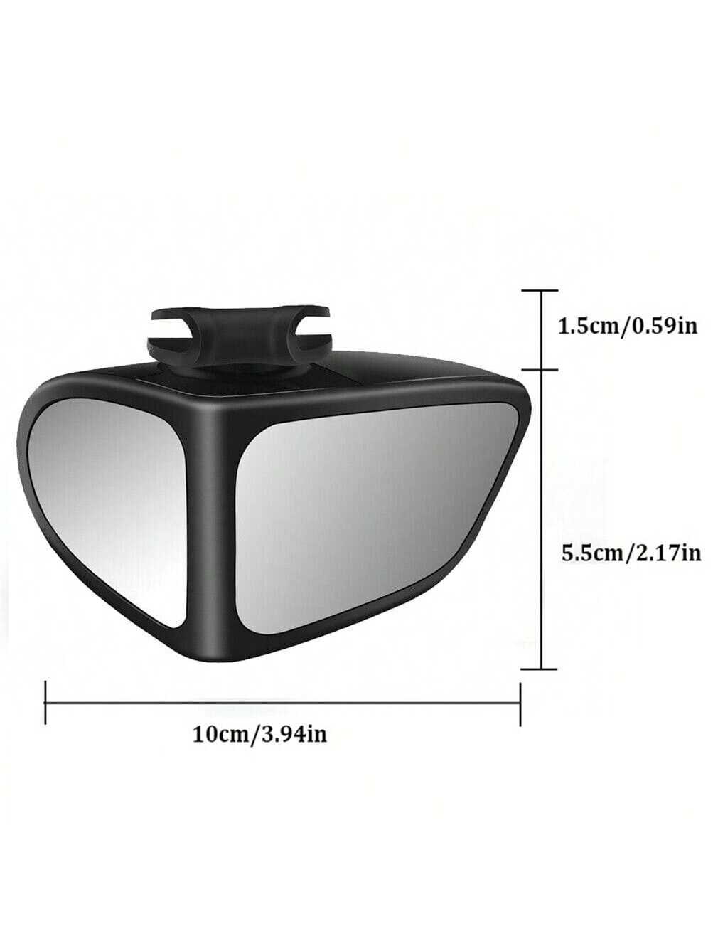 Set Of 2 High-Definition Blind Spot Mirrors, 360° Adjustable, Wide-Angle View For Front And Rear Wheels(Black)