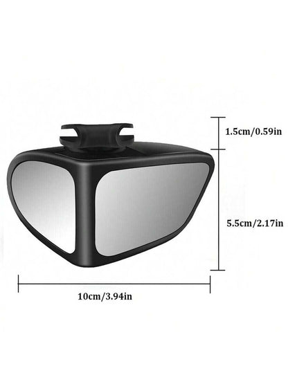 Set Of 2 High-Definition Blind Spot Mirrors, 360° Adjustable, Wide-Angle View For Front And Rear Wheels(Black)