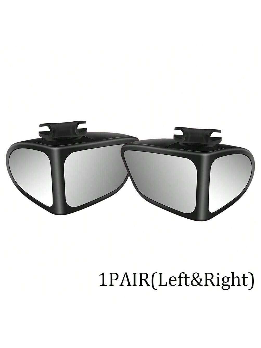 Set Of 2 High-Definition Blind Spot Mirrors, 360° Adjustable, Wide-Angle View For Front And Rear Wheels(Black)