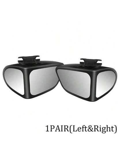 Set Of 2 High-Definition Blind Spot Mirrors, 360° Adjustable, Wide-Angle View For Front And Rear Wheels(Black)