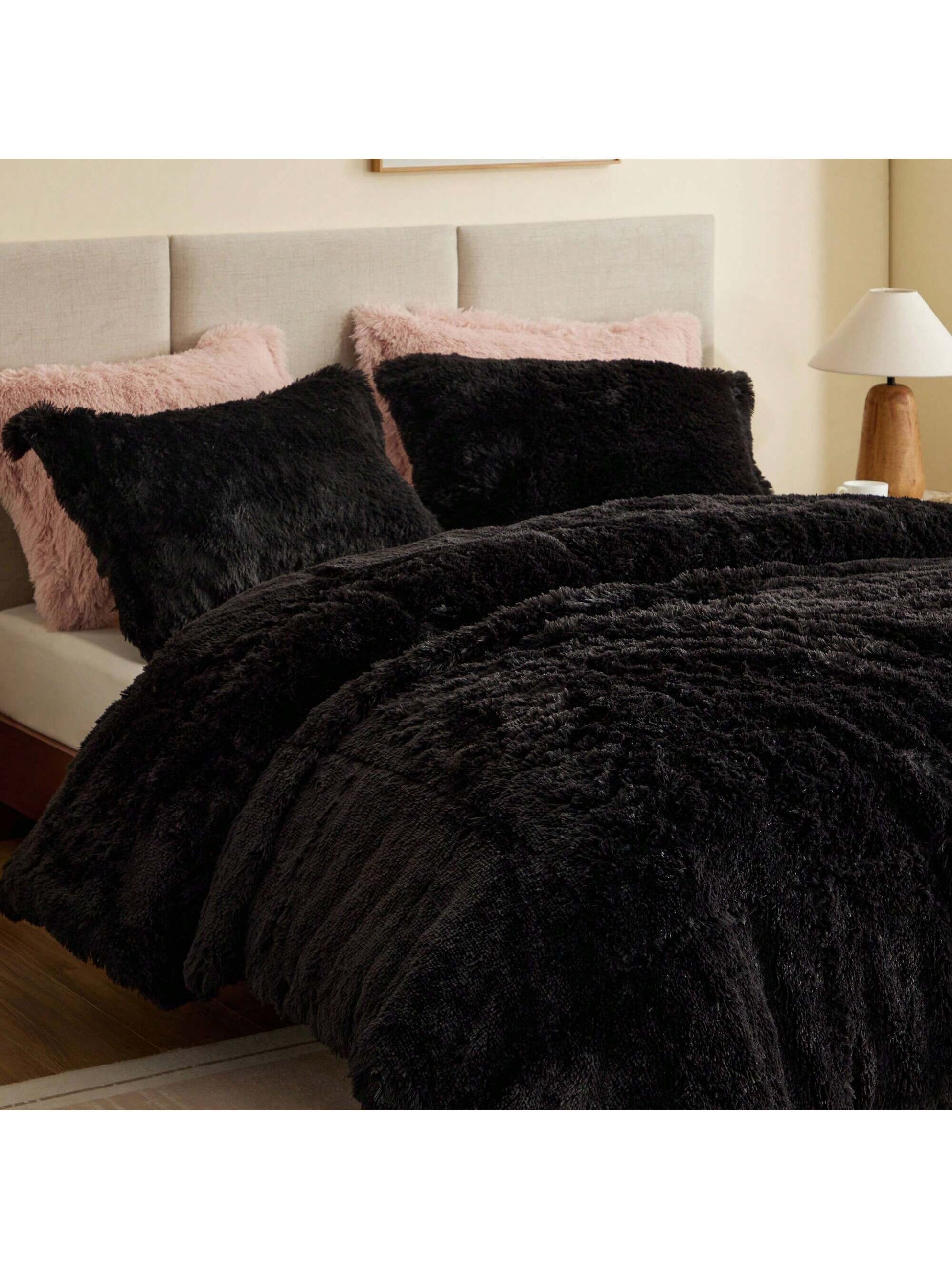 Shaggy Faux Fur 2/3 Pieces Bedding Comforter Set,Modern Casual Ultra-Soft Fluffy With Matching Sham,All-Season Home Textile For Bedrooms,2-Piece Set For Twin/Twin XL Size,3-Piece Set For Full-Queen-Ki