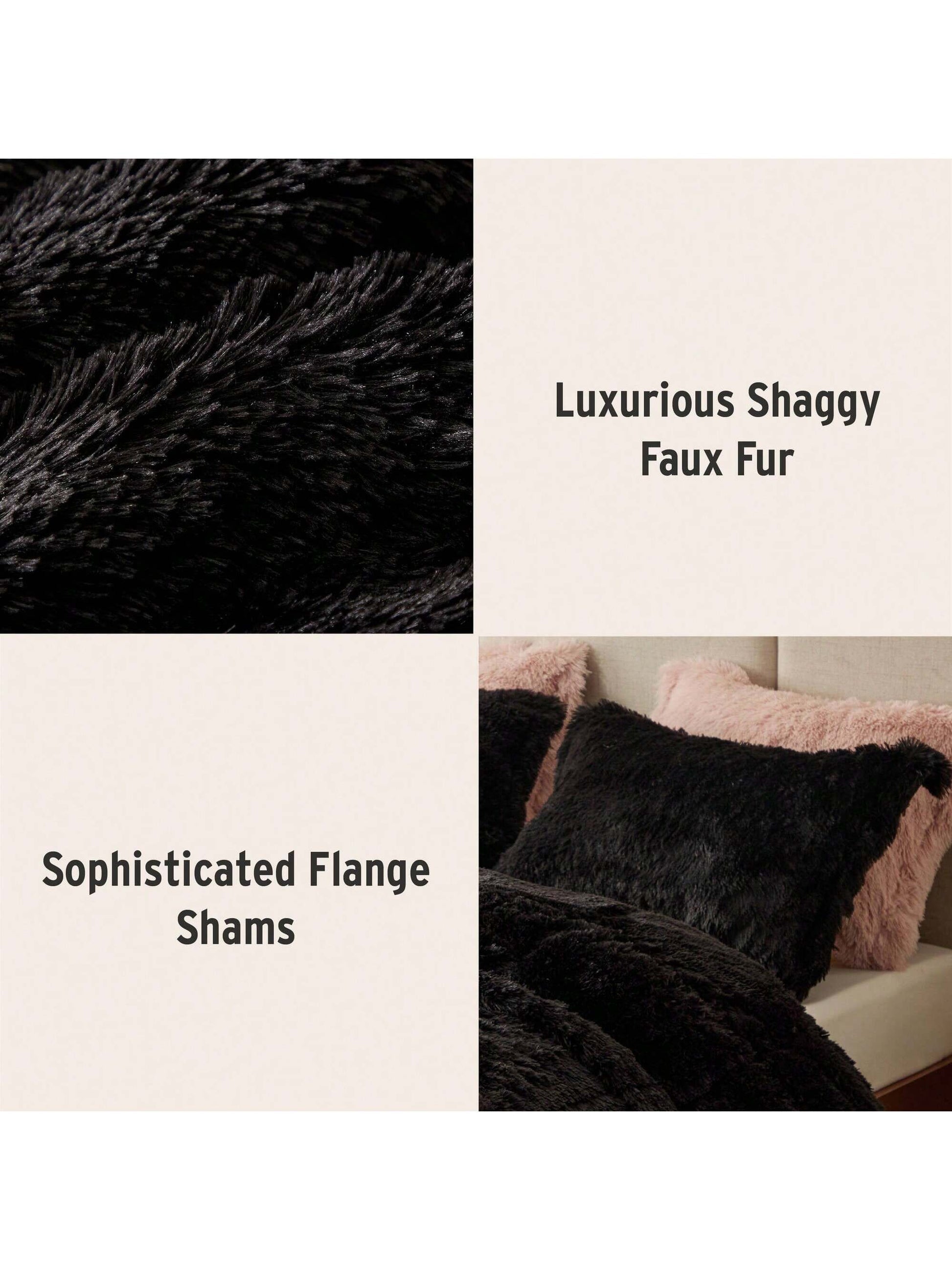 Shaggy Faux Fur 2/3 Pieces Bedding Comforter Set,Modern Casual Ultra-Soft Fluffy With Matching Sham,All-Season Home Textile For Bedrooms,2-Piece Set For Twin/Twin XL Size,3-Piece Set For Full-Queen-Ki