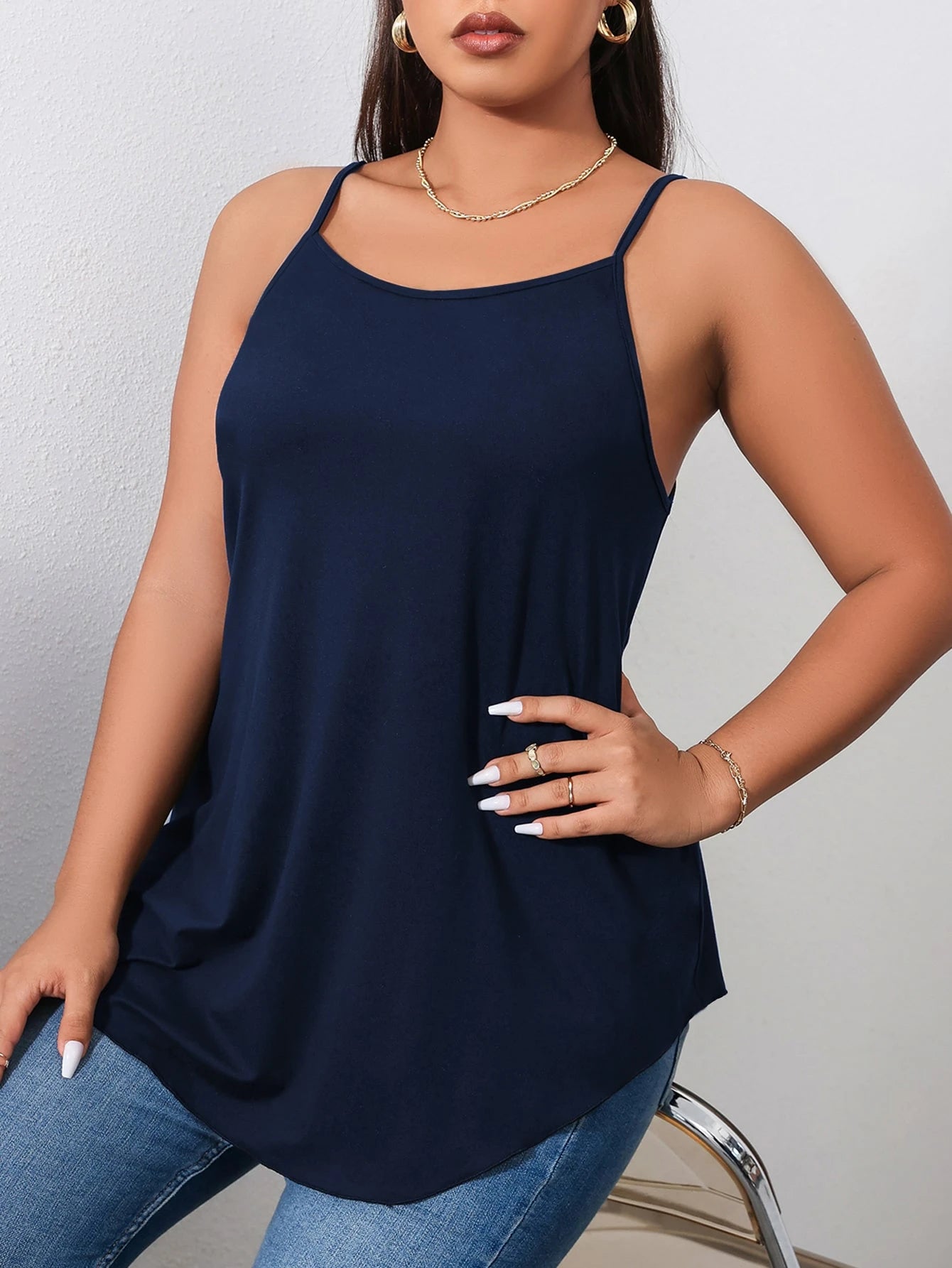 Shapeblank Plus Solid Cami Top