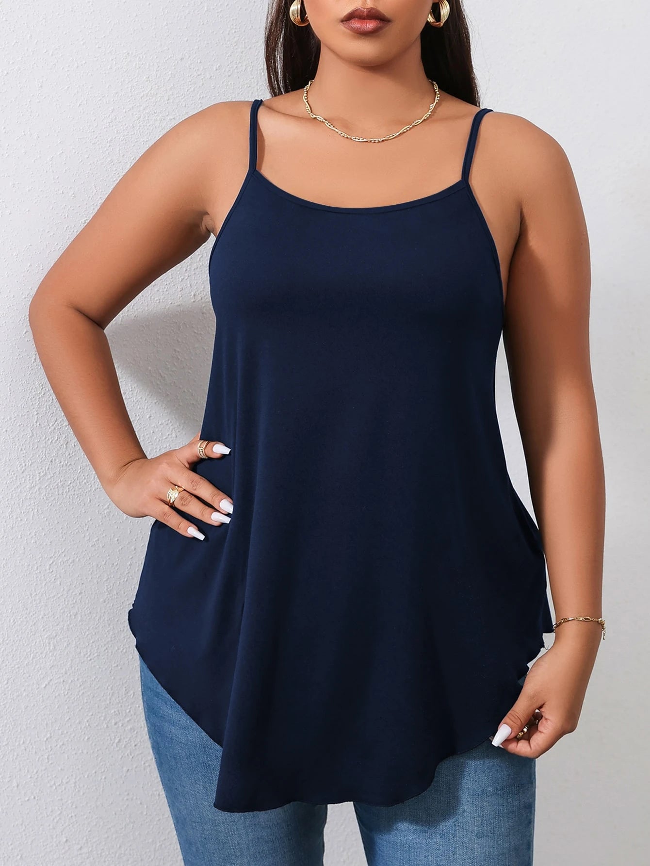 Shapeblank Plus Solid Cami Top