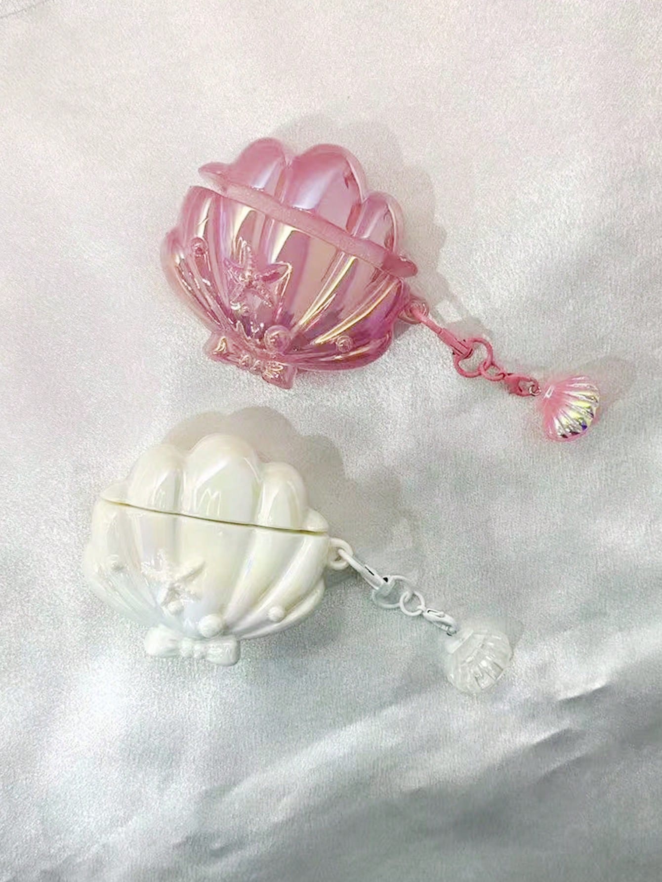 Shell 1pc Shiny Glitter Seashell Design Wireless Bluetooth Protective Case Compatible With Airpods 4/ 3, 1/2, Pro 4th Gen
