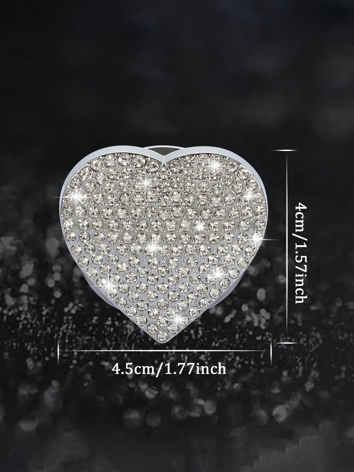 Shiny Car Engine Start Button Cover, Diamond Interior Crystal One-Touch Start Button Ring Cover, Sparkling Accessory, Heart-Shaped Sparkling Ignition Button, Rhinestone Engine Ring, Universal Fit For
