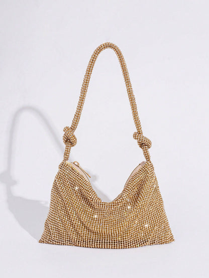 Shiny Rhinestone Evening Bag, Handbag For Party, Banquet, Ball, Fashionable Clutch, Perfectly Matching With New Years Outfit, Excellently Matching With Party Dresses For Women, Glamorous Rhinestone Ba