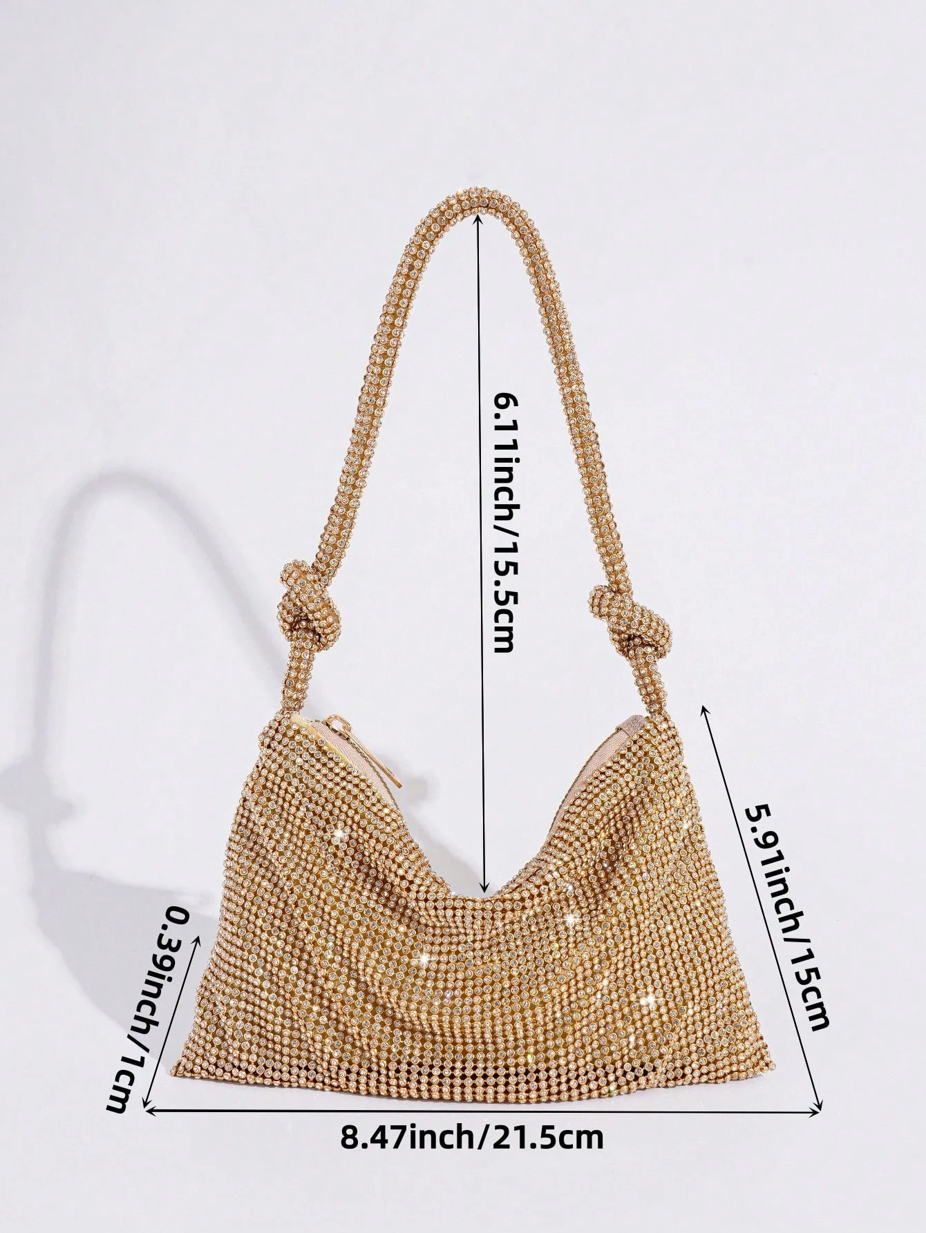 Shiny Rhinestone Evening Bag, Handbag For Party, Banquet, Ball, Fashionable Clutch, Perfectly Matching With New Years Outfit, Excellently Matching With Party Dresses For Women, Glamorous Rhinestone Ba
