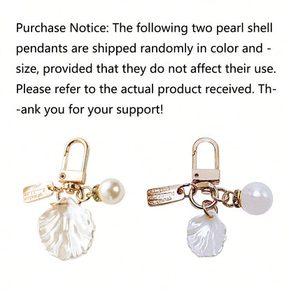 Shockproof Iridescent Mother-Of-Faux Pearl 1pc Colorful Shell Pattern + Faux Pearl Hanging Chain IMD Shockproof Earphone Case Compatible With Apple 2/3/4/Pro/Pro 2/Pro 3 Earphone Case Gift Party