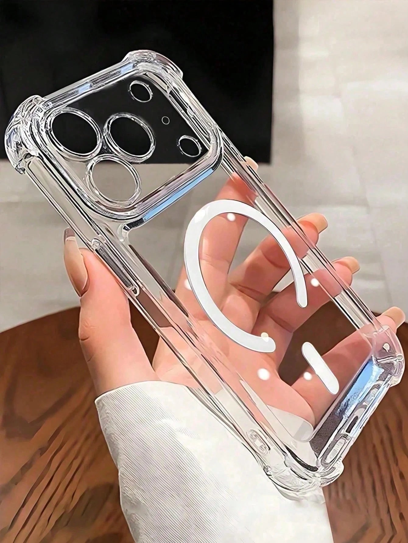 Shockproof Magnetic Transparent Phone Case, Compatible With IPhone 17 Pro Max/17 Pro/17/16 Pro Max/16 Pro/16/15 Pro Max/15 Pro/15/15/14 Pro Max/14 Pro/14/13 Pro Max/13/13 Pro/13 Mini/12 Pro Max/12/12