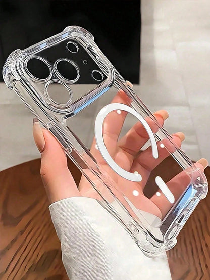 Shockproof Magnetic Transparent Phone Case, Compatible With IPhone 17 Pro Max/17 Pro/17/16 Pro Max/16 Pro/16/15 Pro Max/15 Pro/15/15/14 Pro Max/14 Pro/14/13 Pro Max/13/13 Pro/13 Mini/12 Pro Max/12/12