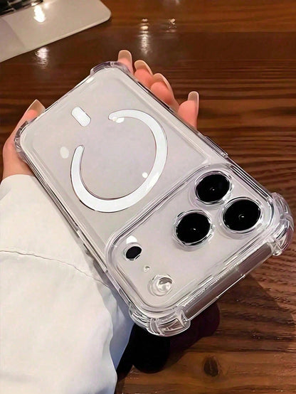 Shockproof Magnetic Transparent Phone Case, Compatible With IPhone 17 Pro Max/17 Pro/17/16 Pro Max/16 Pro/16/15 Pro Max/15 Pro/15/15/14 Pro Max/14 Pro/14/13 Pro Max/13/13 Pro/13 Mini/12 Pro Max/12/12