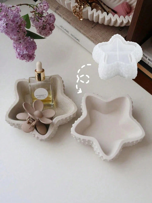 SILIKE LUFEI DIY Resin Mold Starfish Storage Box Aromatherapy Plaster Candle Cup Succulent Planter Decor Silicone Mold, Tabletop Birthday Home Party Decoration Supplies Mold