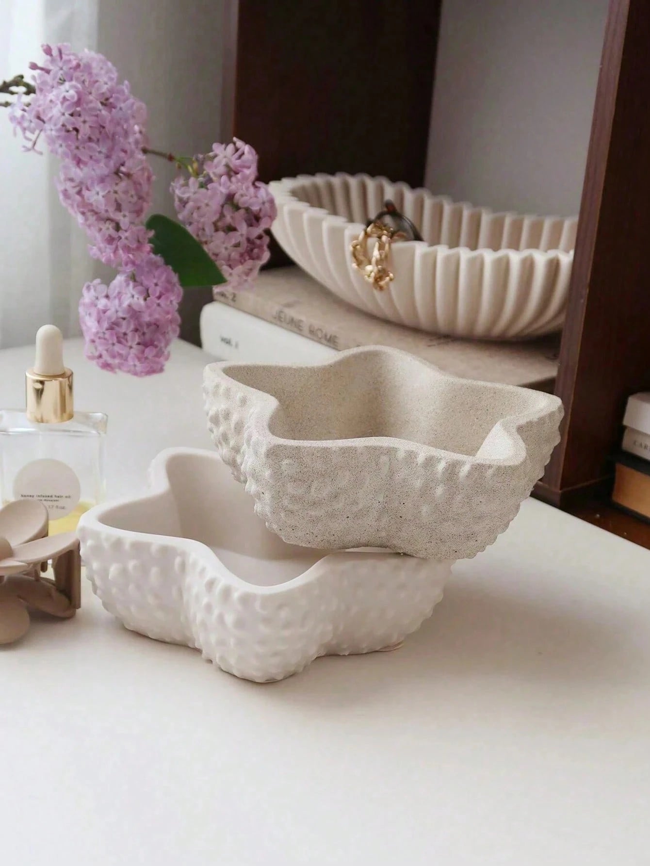 SILIKE LUFEI DIY Resin Mold Starfish Storage Box Aromatherapy Plaster Candle Cup Succulent Planter Decor Silicone Mold, Tabletop Birthday Home Party Decoration Supplies Mold