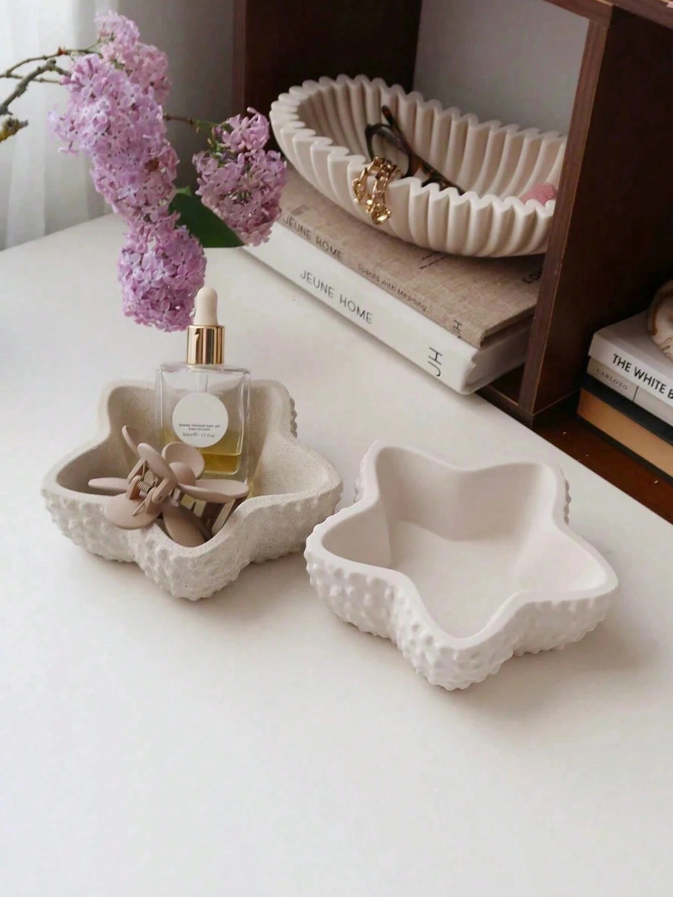 SILIKE LUFEI DIY Resin Mold Starfish Storage Box Aromatherapy Plaster Candle Cup Succulent Planter Decor Silicone Mold, Tabletop Birthday Home Party Decoration Supplies Mold
