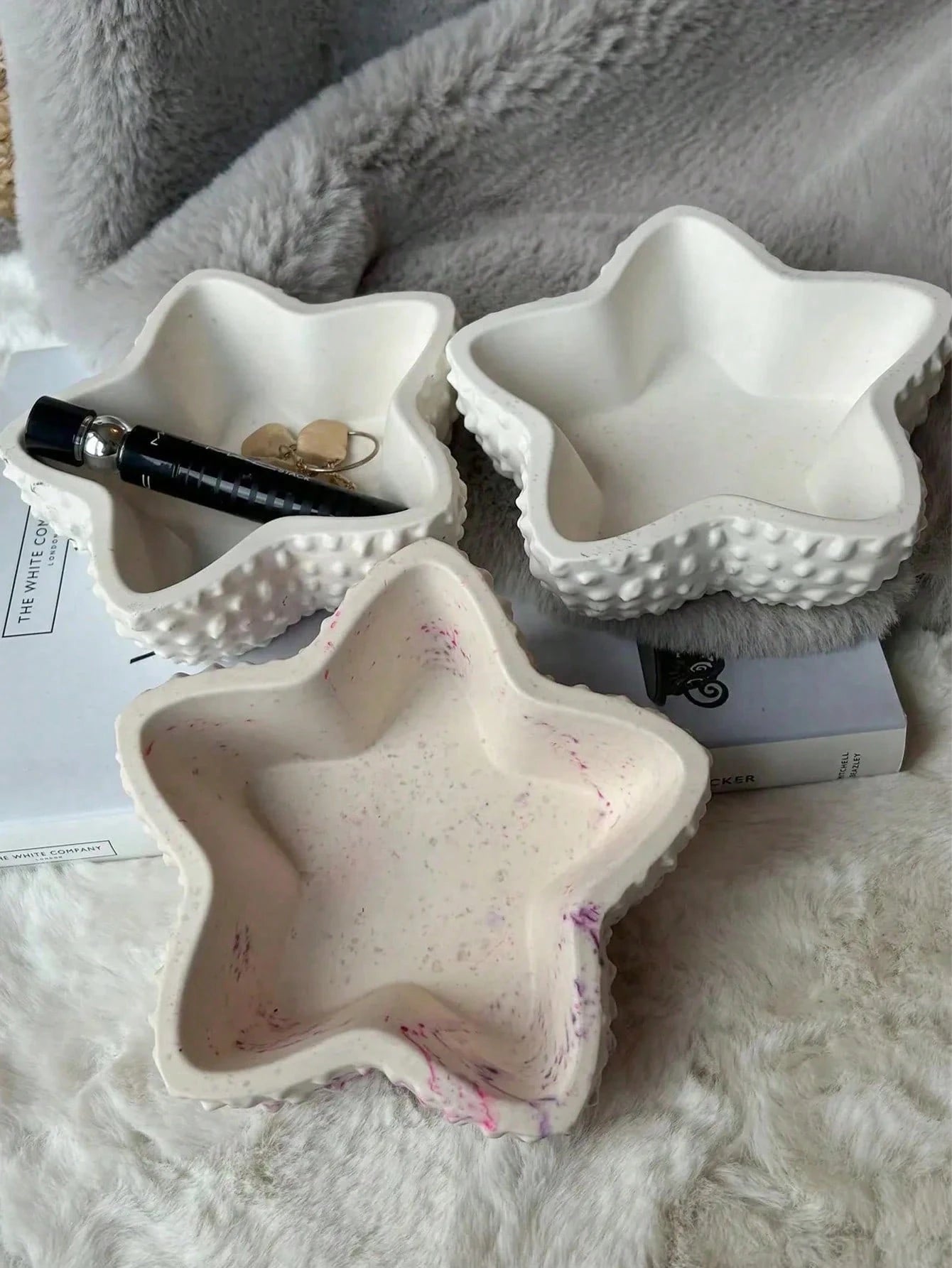 SILIKE LUFEI DIY Resin Mold Starfish Storage Box Aromatherapy Plaster Candle Cup Succulent Planter Decor Silicone Mold, Tabletop Birthday Home Party Decoration Supplies Mold