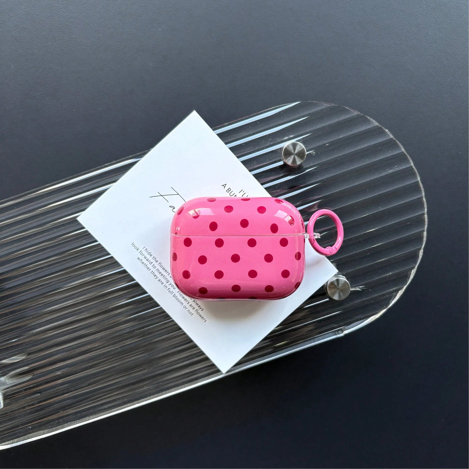 Simple Classic Black And White And Red And Mint Green And Beige And Brown And Fruit Green Color And Klein Blue And Rose Red And Light Blue And Pink Polka Dot Pattern Glossy Surface Earphones Protectiv