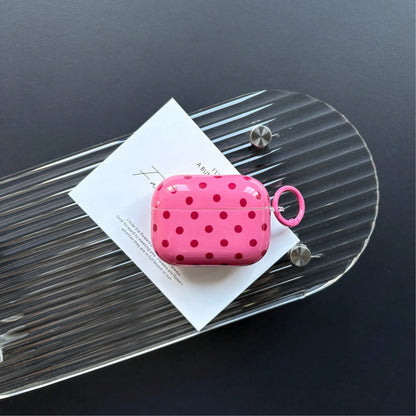 Simple Classic Black And White And Red And Mint Green And Beige And Brown And Fruit Green Color And Klein Blue And Rose Red And Light Blue And Pink Polka Dot Pattern Glossy Surface Earphones Protectiv