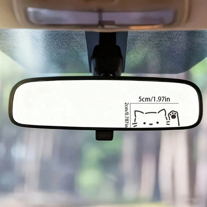Simple Outline Peeking Cat With Paw Car Mirror Decal, Tiny Black Line‑Drawing Kitty Sticker, Waterproof Self‑Adhesive Decor For Pet‑Lovers