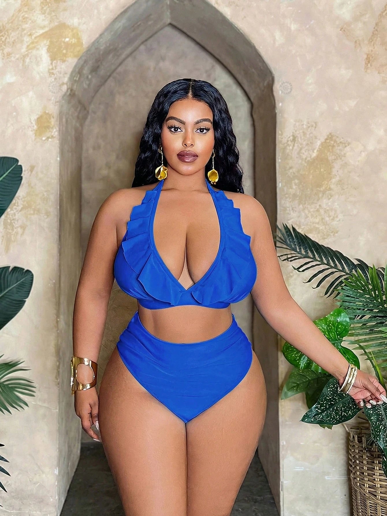 Slaydiva 3pcs Plus Size Sexy Party Swimwear Set