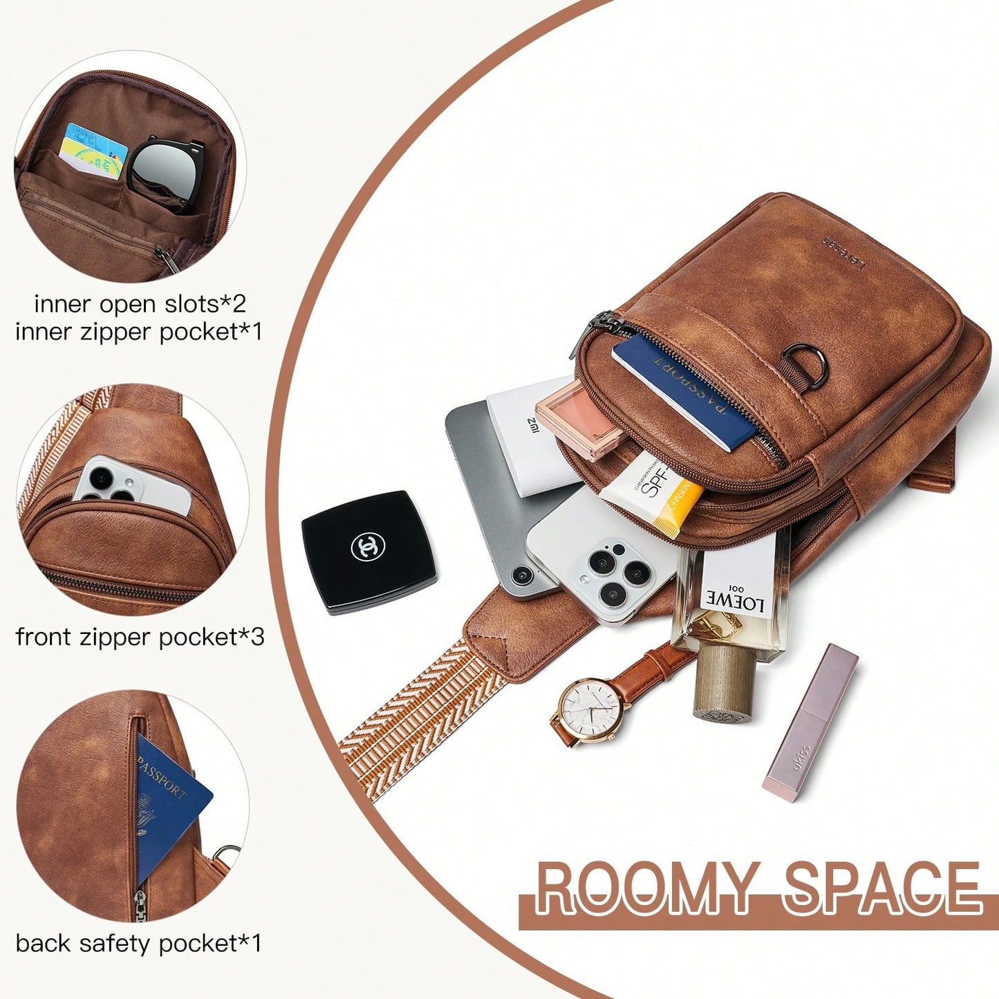 Sling Bag Crossbody For Women Girls With Adjustable Strap & Coin Purse| Stylish Urban Minimalist Commuting Lightweight Single Shoulder Women's Bag