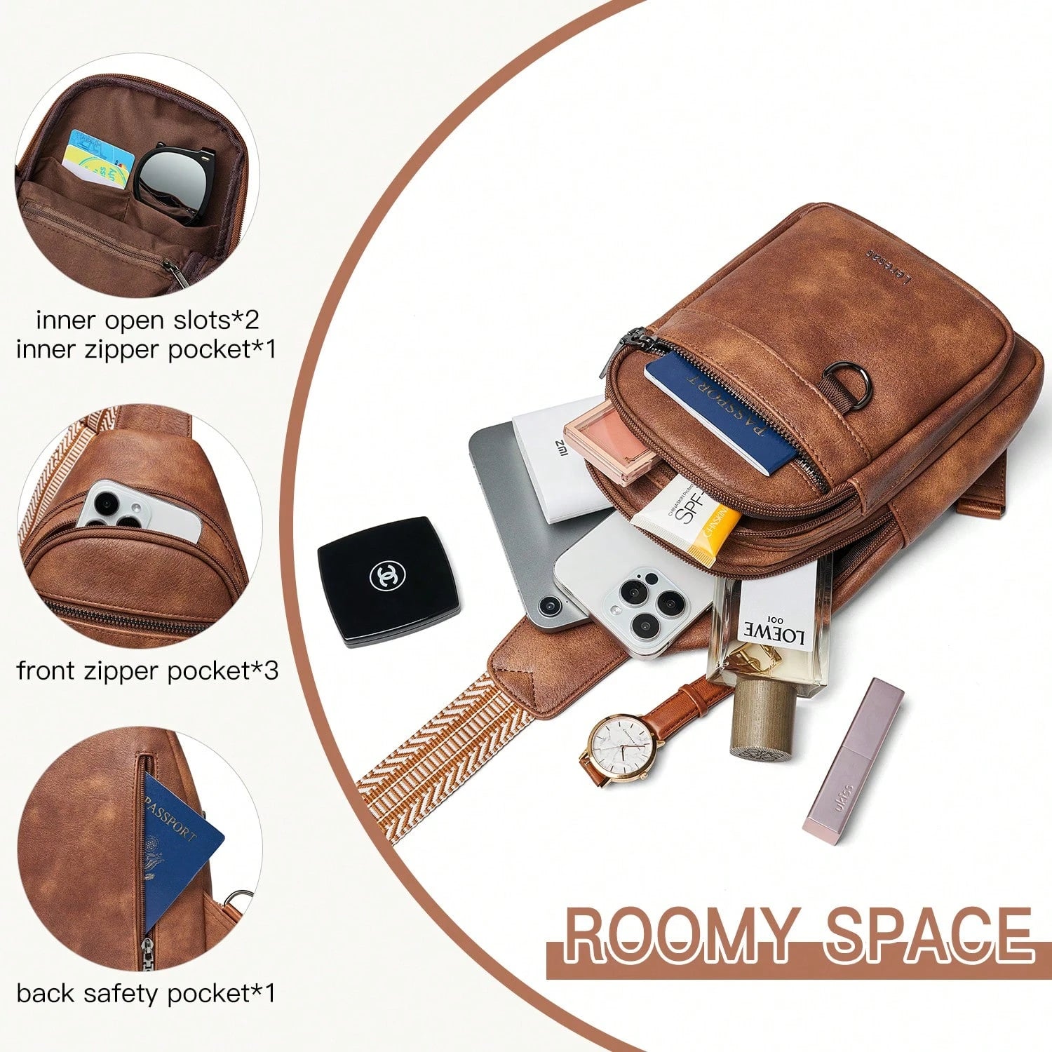 Sling Bag Crossbody For Women Girls With Adjustable Strap & Coin Purse| Stylish Urban Minimalist Commuting Lightweight Single Shoulder Women's Bag