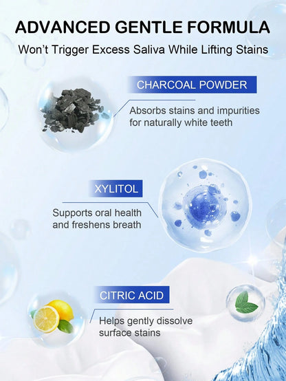 Slow Sunday Charcoal Teeth Whitening Strips, Mint, Charcoal, Get Rid Of Smoke Stains, Coffee Stains, Tea Stains, Keep Your Mouth Clean And White, Good Choice For Vacation, Beach, Travel Essentials, S