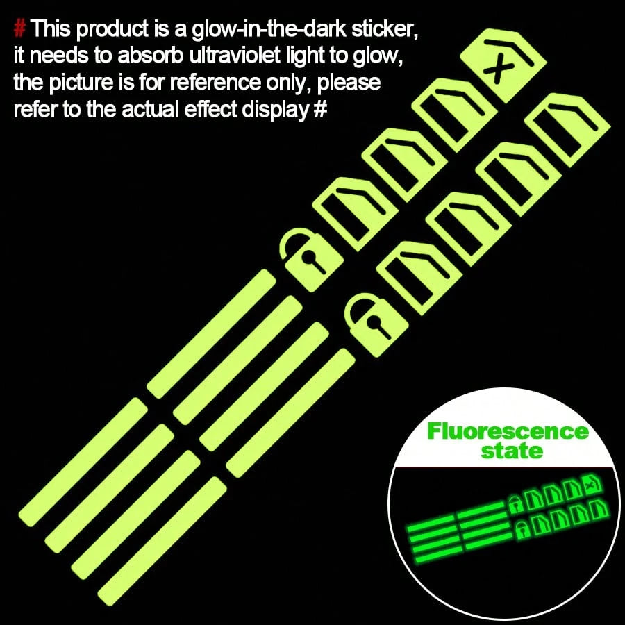 Small Glow-In-The-Dark Stickers For Car Window Lift Buttons, Fluorescent Function Button Stickers For Car Interior, Green, Blue, Orange Car Lift Stickers