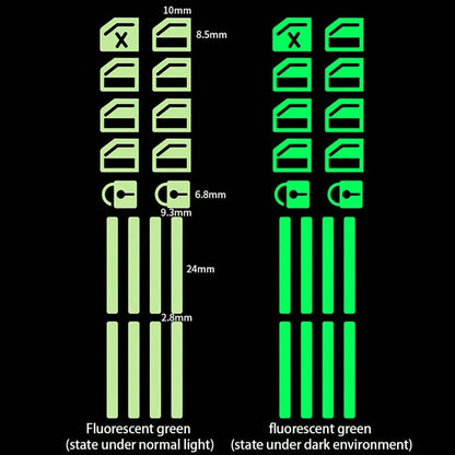 Small Glow-In-The-Dark Stickers For Car Window Lift Buttons, Fluorescent Function Button Stickers For Car Interior, Green, Blue, Orange Car Lift Stickers