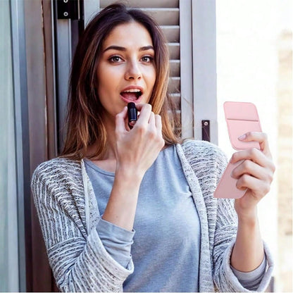 Small Makeup Mirror, Simpleini Style Portable Makeup Mirror, Portable PU Leather Mirror, Desktop Makeup Mirror, Foldable Lightweight Ultra-Thin Portable Handheld Makeup Mirror, Travel Small Makeup Mir