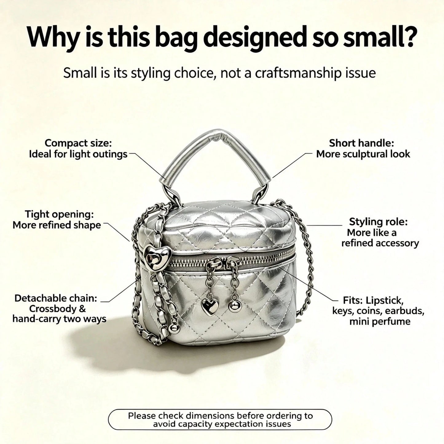 Small Wynndora Classic Diamond Quilted Handbag, Multifunctional Waterproof Zipper Closure Shoulder Bag For Daily Shopping