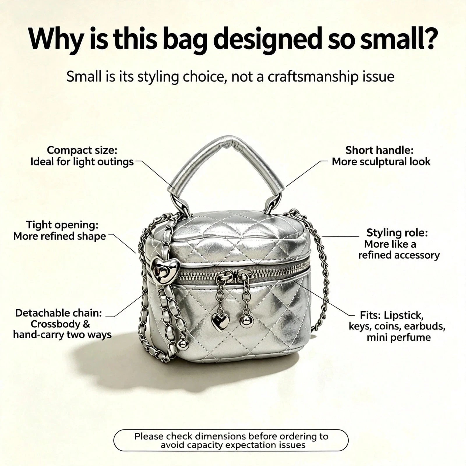 Small Wynndora Classic Diamond Quilted Handbag, Multifunctional Waterproof Zipper Closure Shoulder Bag For Daily Shopping