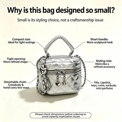 Small Wynndora Classic Diamond Quilted Handbag, Multifunctional Waterproof Zipper Closure Shoulder Bag For Daily Shopping