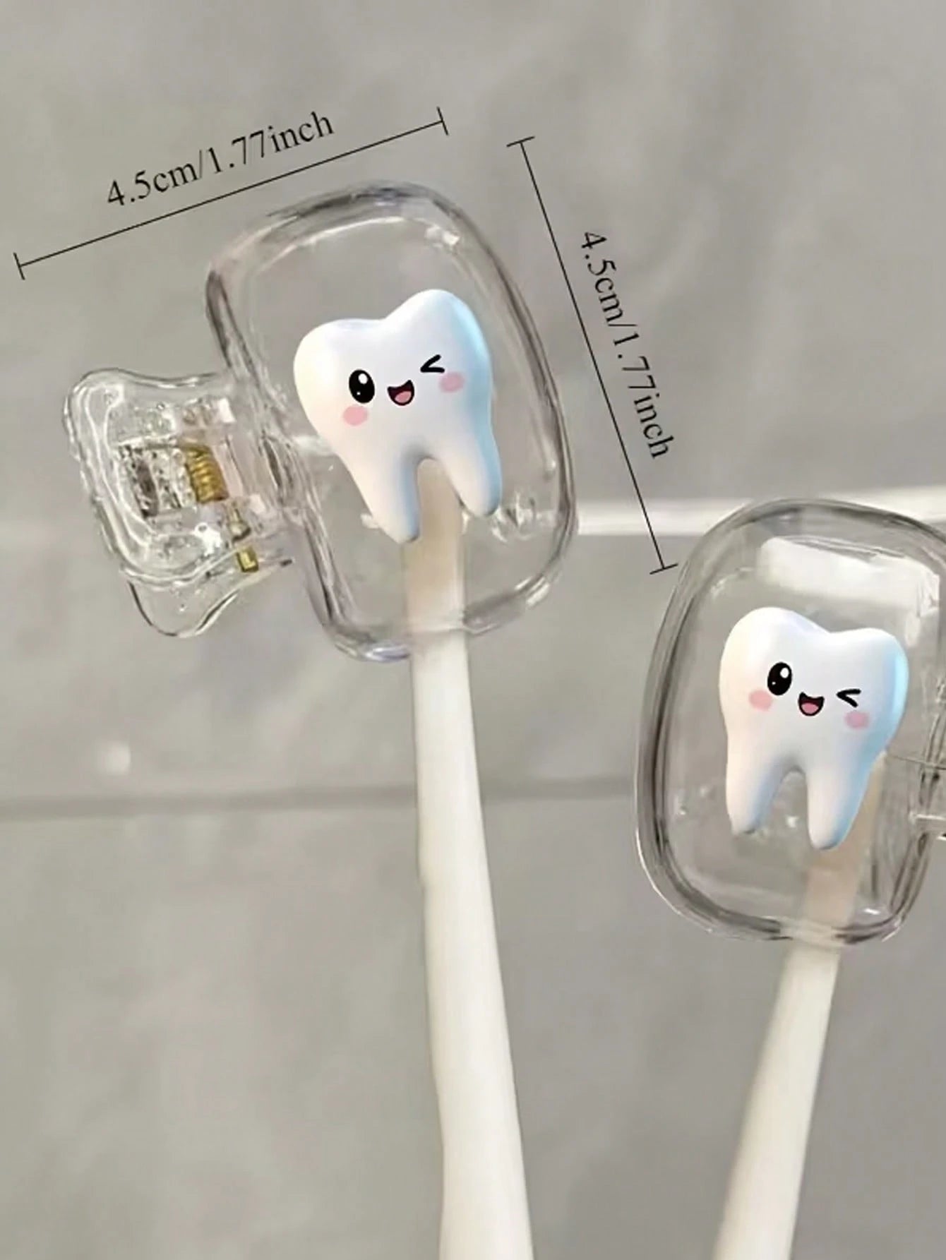 Smiling Face Toothprint Pattern Portable Toothbrush Clip Set, Suitable For Home And Travel Use, Cute Toothbrush Clip Storage Clip, Suitable For School, Home And Travel, Best Gift For Family And Friend