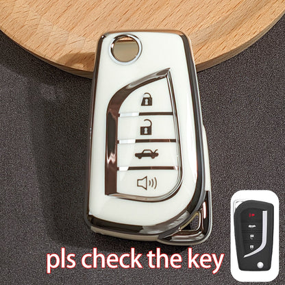 Soft TPU Key Fob Cover, Fit For Car Key Fob, Smart Remote Key Case For Fortuner/Tundra/Camry/RAV4/Handa/Corolla, Car Accessories, Men/Women Gift