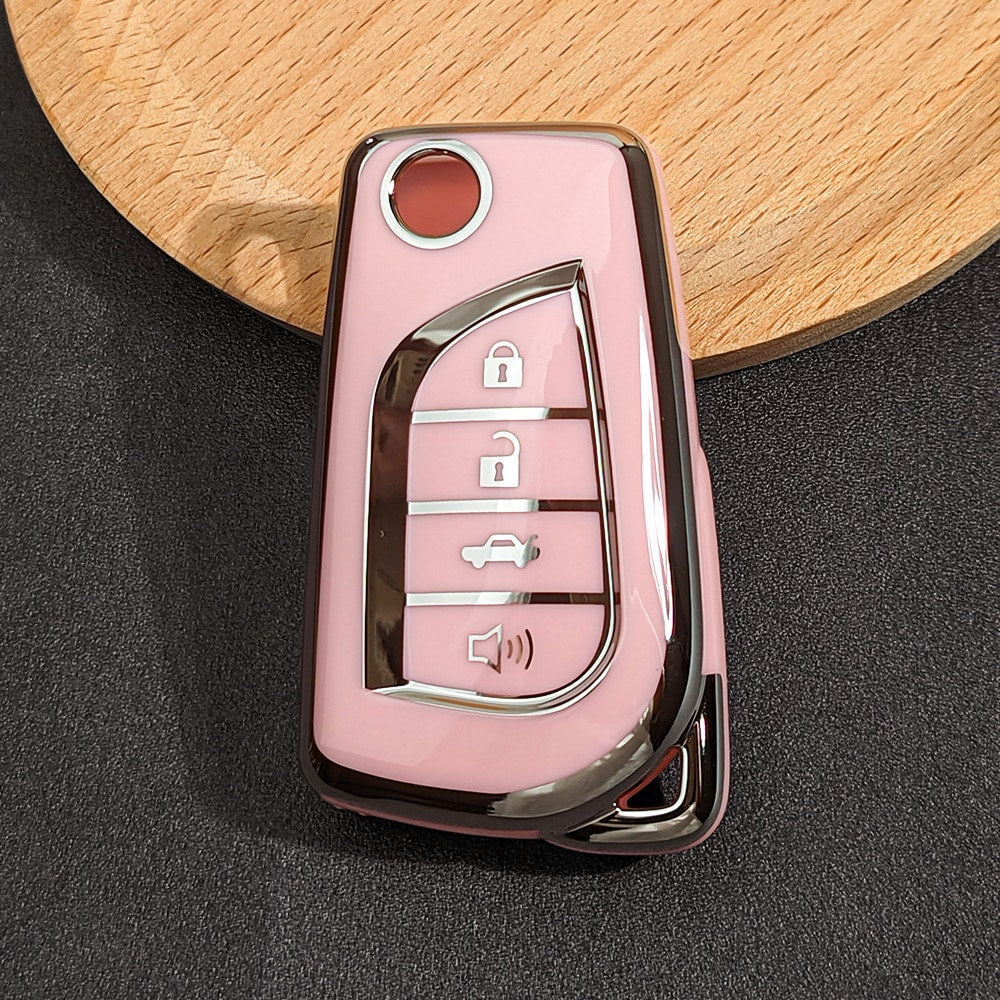 Soft TPU Key Fob Cover, Fit For Car Key Fob, Smart Remote Key Case For Fortuner/Tundra/Camry/RAV4/Handa/Corolla, Car Accessories, Men/Women Gift