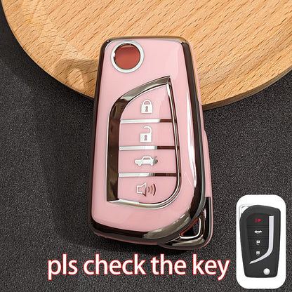 Soft TPU Key Fob Cover, Fit For Car Key Fob, Smart Remote Key Case For Fortuner/Tundra/Camry/RAV4/Handa/Corolla, Car Accessories, Men/Women Gift