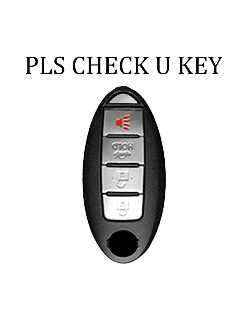 Soft TPU Key Fob Cover Keychain Protector For Nissan 4-Button Key Fob, Compatible With Nissan Altima Sentra Maxima Rogue Armada Pathfinder Infiniti Smart Remote, Gift, Gold, Black, Silver